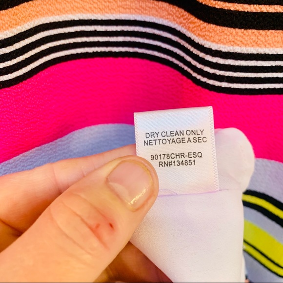 Bright Colorful On/Off Shoulder Party Dress with Ruffled Hem Sz. M - Picture 9 of 16